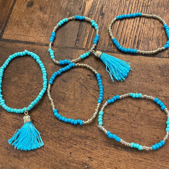 Set a five stretch, bracelets, in turquoise - Picture 3 of 3